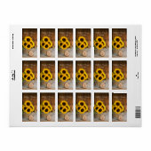 Étiquette Arrosage du jardin de tournesols Can Merci Mariage (Feuille entière)