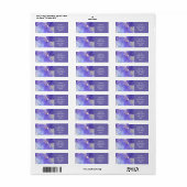 Étiquette Art abstrait moderne bleu et violet (Feuille entière)