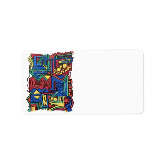 Étiquette Art Abstrait Peint À Main Haute (Devant)