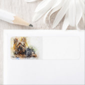 Étiquette art aquarelle yorkshire (En situation)