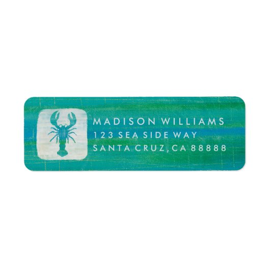 Étiquette Art côtier | Homard d'Aqua (Devant)