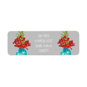 Étiquette Art de l'aquarelle Red Berries (Devant)