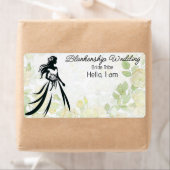 Étiquette Art de mariée Floral Arrière - plan Nom  (En situation)