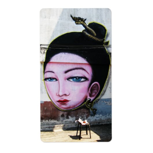 Étiquette Art de rue Lady Lao Graffiti (Devant)