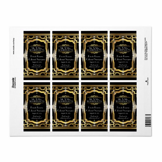 Étiquette Art déco (Feuille entière)