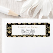 Étiquette Art Déco Black Gold Vintage Gatsby Mariage (En situation)