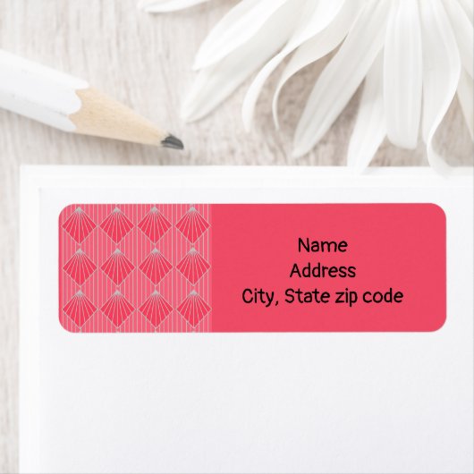 Étiquette Art Deco Clam Shells  (En situation)