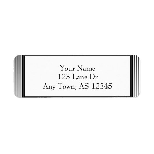 Étiquette Art Déco Elegant noir et blanc bande (Devant)