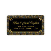 Étiquette Art Deco Embroidered-Style Return Address Label (Devant)