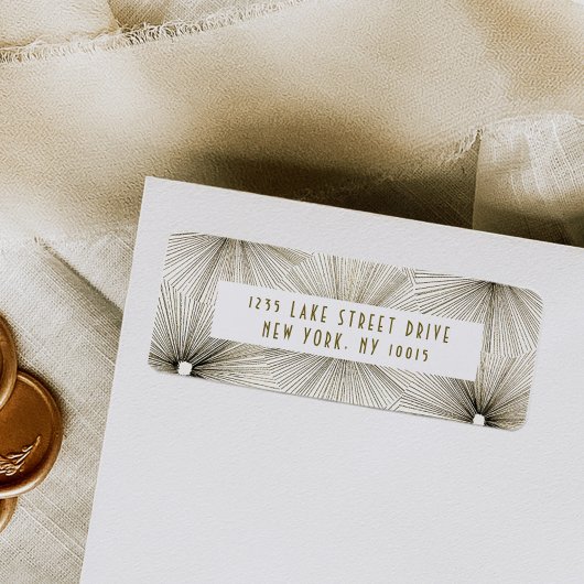 Étiquette Art Déco Fireworks Burning Adresse de retour