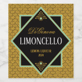 Étiquette Art déco Gold et Black Liqueur (Étiquettes simples)