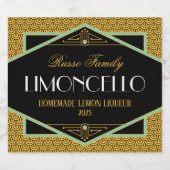 Étiquette Art déco Gold et Black Liqueur (Étiquettes simples)