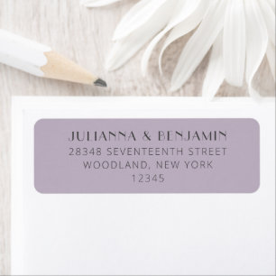 Étiquette Art Déco minimaliste Lilac Grey Adresse de retour