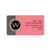 Étiquette Art Déco Moderne Horizontale Parties scintillant e (Devant)