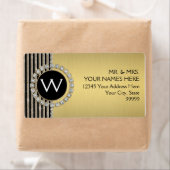 Étiquette Art Déco Moderne Horizontale Parties scintillant e (En situation)