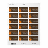 Étiquette Art Déco Orange Feuilles Et Fils Thanksgiving (Feuille entière)