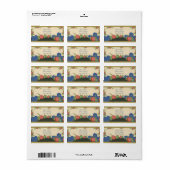 Étiquette Art Déco Paris Rose (Feuille entière)