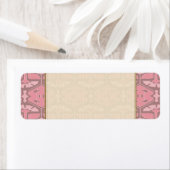 Étiquette Art déco - Tout en rose (En situation)
