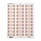 Étiquette Art déco - Tout en rose (Feuille entière)