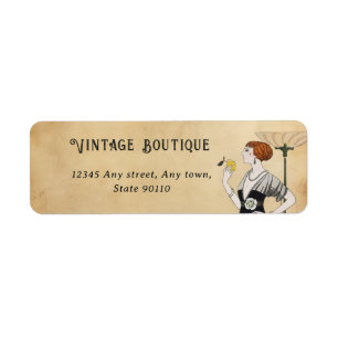 Étiquette Art Déco vintage Mode Rétro Adresse élégante