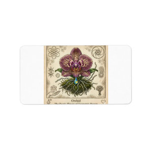Étiquette Art d'étiquette d'autocollant de fleur d'orchidée