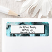 Étiquette Art fluide en marbre bleu et noir (En situation)