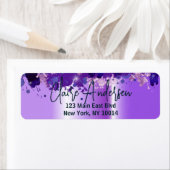 Étiquette Art Luxe Chic Glam Moderne Purple Metallic (En situation)