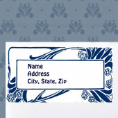 Étiquette Art nouveau bleu