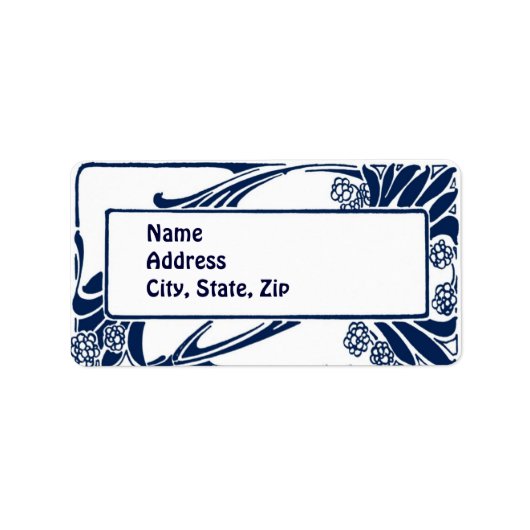 Étiquette Art nouveau bleu (Devant)