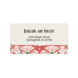 Étiquette Art Nouveau Floral Elégance 2 Mariage