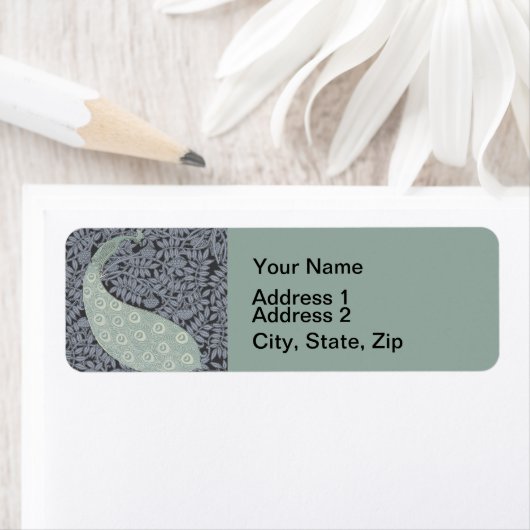 Étiquette Art Nouveau Peacock Classic Vintage Bird (En situation)