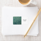 Étiquette art Nouveau, turquoise, style William Morris, flor (En situation)