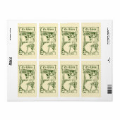 Étiquette Art Nouveau Victorian Era Ex Libris Lady Modèle (Feuille entière)