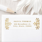 Étiquette Artisan flocon de neige fausse or Adresse de retou (En situation)