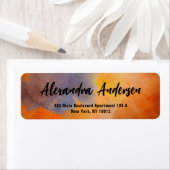 Étiquette Artisan Moderne Orange Aquarelle Adresse de retour (En situation)