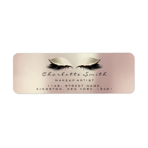 Étiquette Artiste de maquillage en ivoire rose Lashes mariée