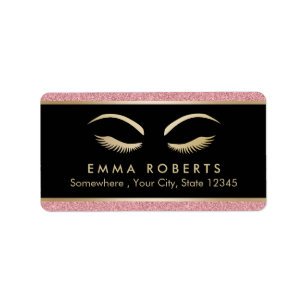 Étiquette Artiste de maquillage moderne Rose Gold Salon