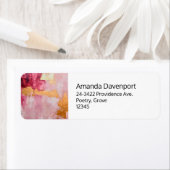 Étiquette Artistic Brush Strokes Gold et rose Adresse (En situation)