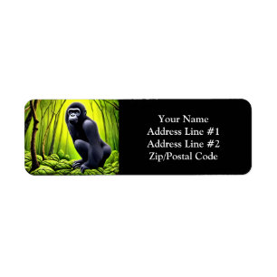 Étiquette Artsy Abstrait Jungle Gorilla