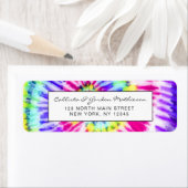 Étiquette Artsy Neon Rainbow Tie Dye Motif d'aquarelle (En situation)