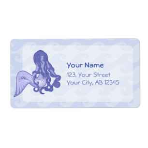 Étiquette Assis Mermaid bleu
