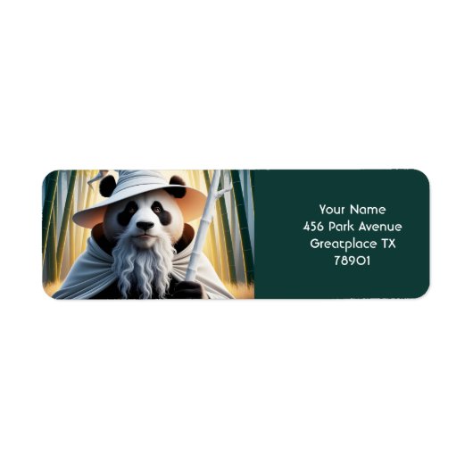 Étiquette Assistant Vieux Panda Imaginaire (Devant)