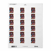 Étiquette Astral Peint à la main-de-voyage Art géométrique A (Feuille entière)