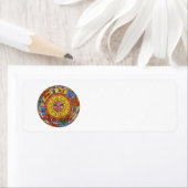 Étiquette Astrologie vintage, Roue de Zodiac céleste antique (En situation)