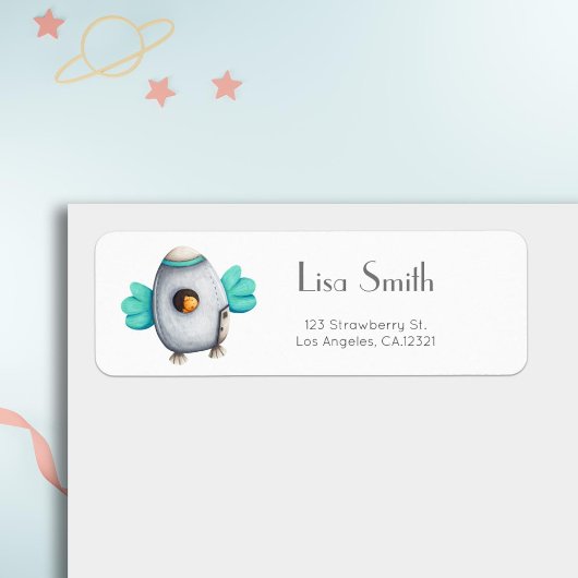 Étiquette Astronaute minimaliste Vols d'Oiseaux