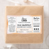 Étiquette Atelier de bougie de soja parfumé de pamplemousse (En situation)