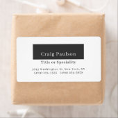 Étiquette Attrayant Simple Noir Blanc Professionnel Moderne (En situation)