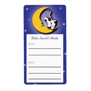 Étiquette Au-dessus de la lune   Plaque