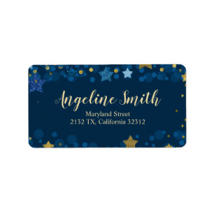 Étiquette Au-dessus de l'adresse du Baby shower bleu de la L