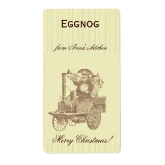 Étiquette auberge maison steampunk de Noël personnalisé